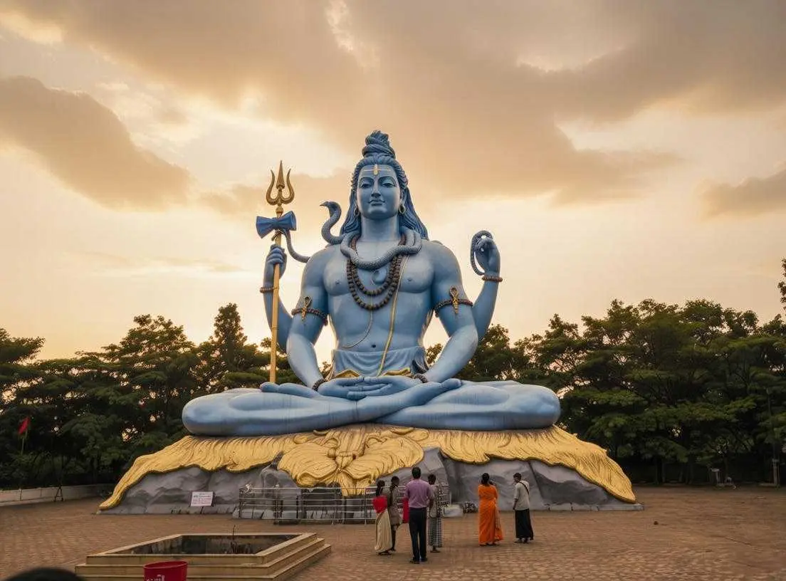 76 foot Lord Shiva statue at Kachnar City one of the best places to visit in Jabalpur